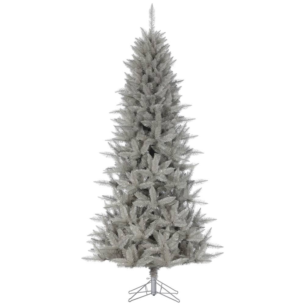 Vickerman 7.5& x 46x22 Platinum Fir Artificial Christmas Pencil Tree, Unlit