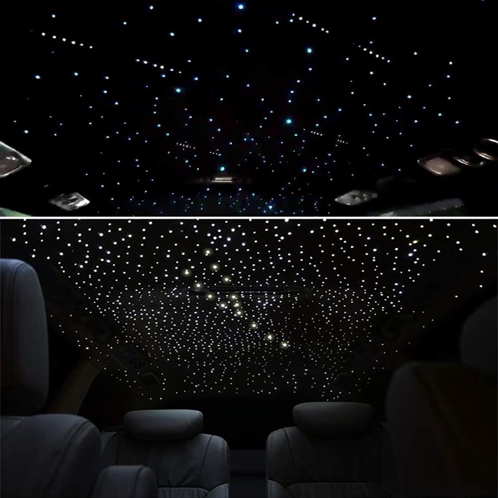 AKEPO Car Home Use 32W RGBW Twinkle+ Sound Activated+ APP Fiber Optic Lights Kit Star Ceiling Sky Light with Total 800pcs in 13.1ft/4m + 9.8ft/3m Long Optical Fiber Cable for Indoor or Interior Decor