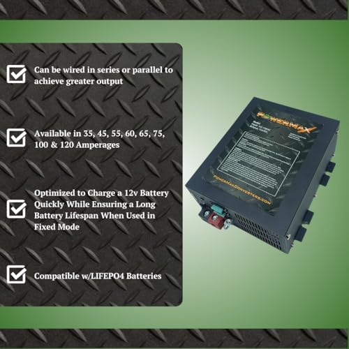 PowerMax PM3-100LK 110V to 12V DV Power Supply Converter Charger for RV 100 Amp -Grade Voltage Converter Modified SINE Wave Inverter