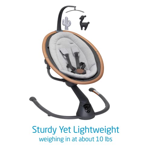 Maxi-Cosi Cassia Baby Swings for Infants: Smart Portable Baby Swing with Music, Lightweight & Foldable Baby Swing, 360 Rotation Infant Swing, Classic Oat