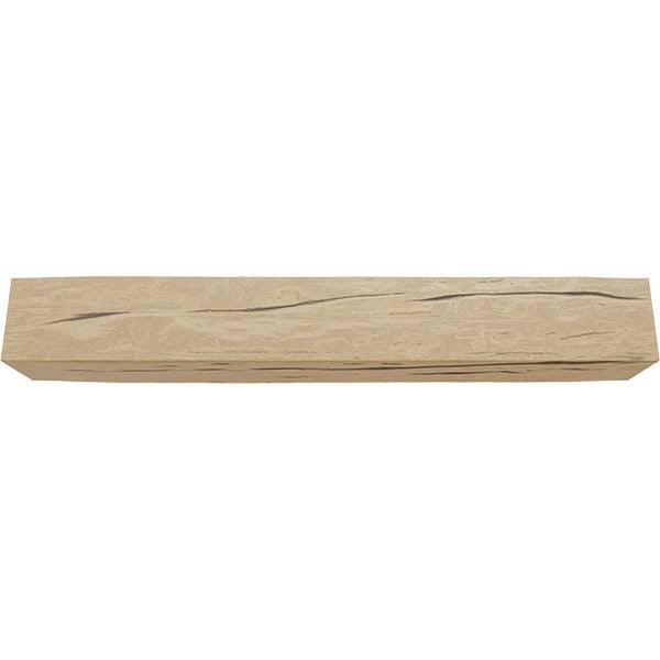Ekena Millwork BMRW3C0040X060X216PP 4x22W x 6x22H x 18&L 3-Sided (U-beam) Riverwood Endurathane Faux Wood Ceiling Beam, Natural