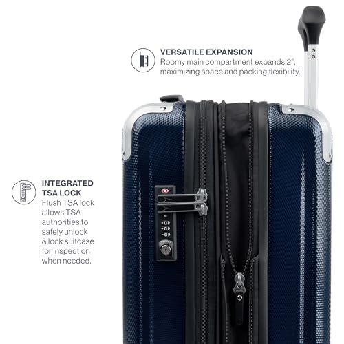 Travelpro Pathways 3 Hardside Expandable Luggage, 8 Spinner Wheels, Lightweight Hard Shell Suitcase, Carry On 21 Inch, Black Knight