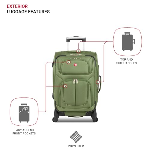 SwissGear Sion Softside Expandable Luggage, Black, Checked-Large 29-Inch
