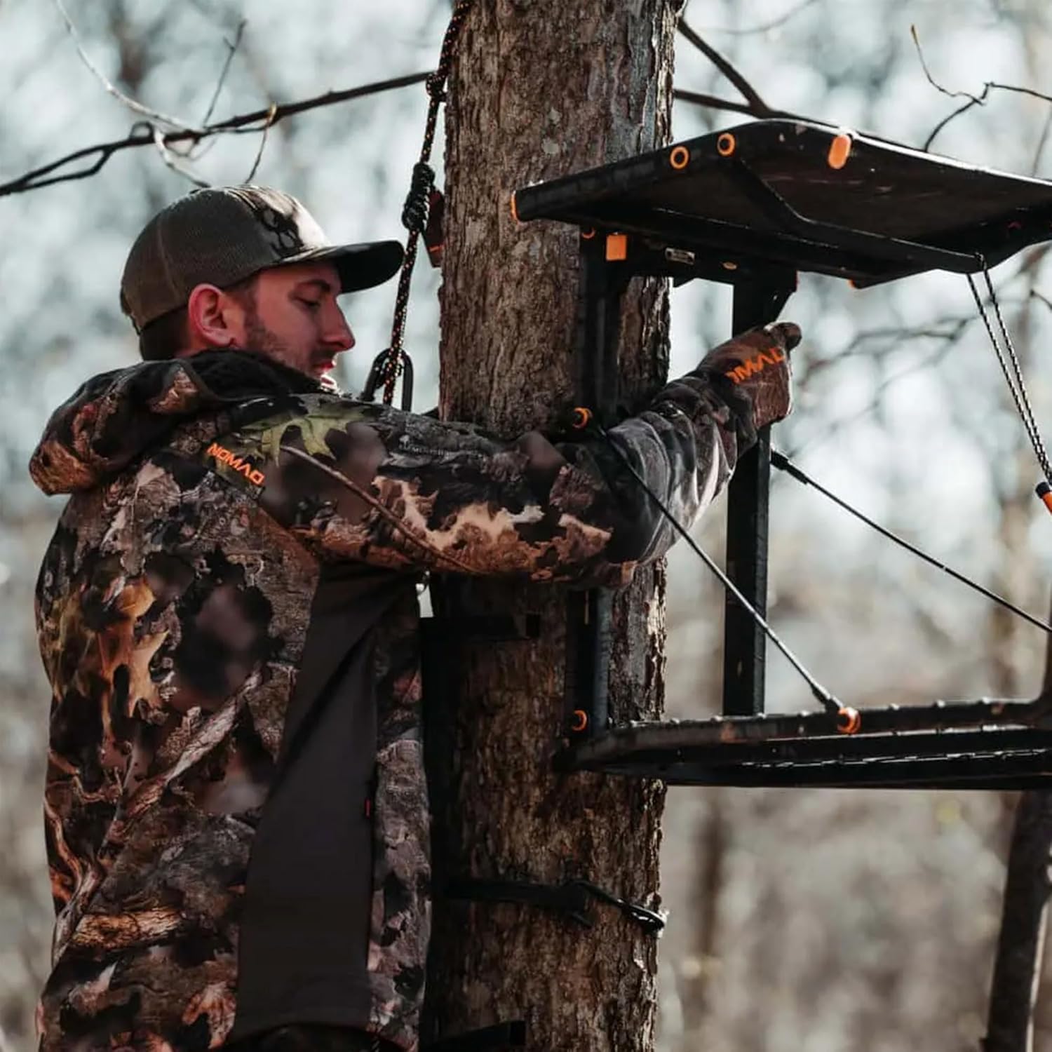 Muddy The Boss XL Wide Stance Hang On 1 Person Hunting Tree Stand Platform with Silent Straps, FlexTek Seating, and Extra Wide Platform (2 Pack)