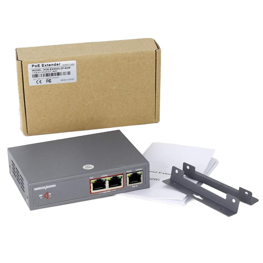 POE Extender Ethernet 2 Port Cat5e/6 Gigabit 30W, CENTROPOWER POE+ Extender Network Repeater Compliant IEEE 802.3af/at for POE Switch/Injector