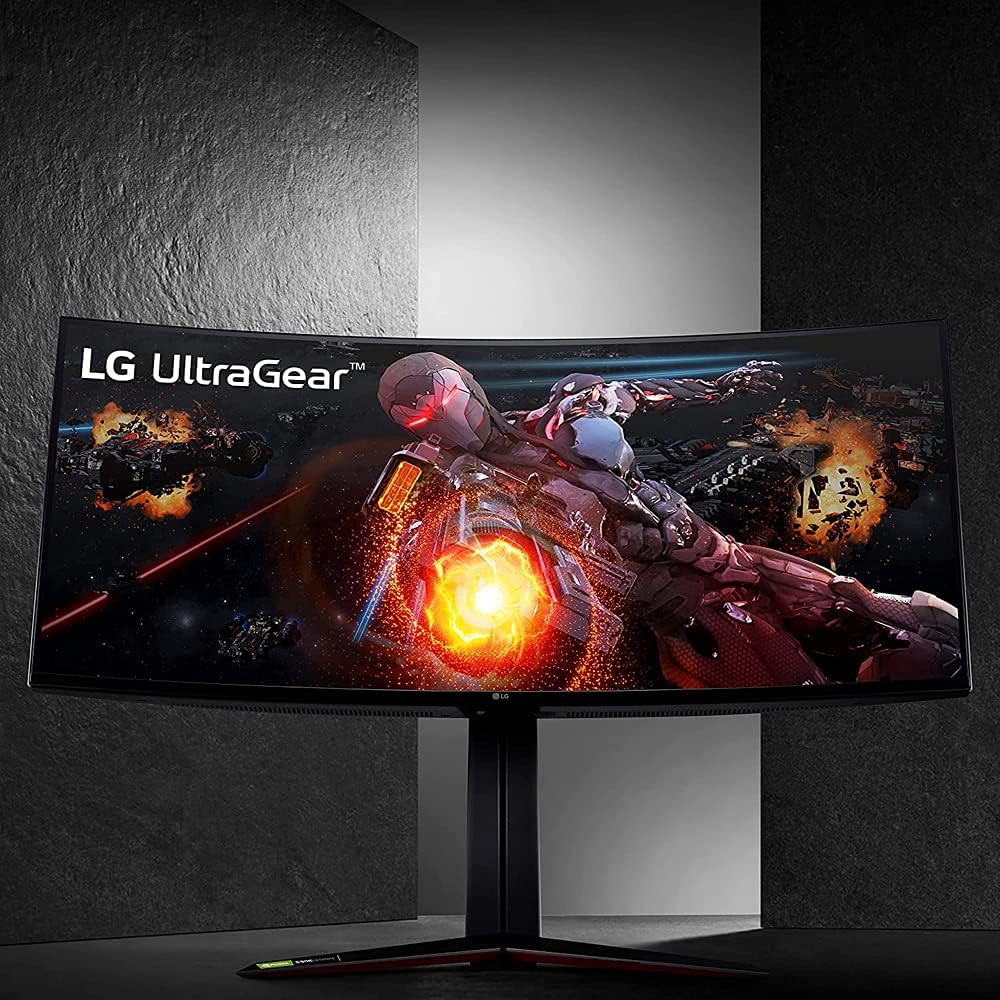 LG 34GP950G-B 34 inch Ultragear QHD 3440 x 1440 Nano IPS Curved Gaming Monitor (Renewed) Bundle with 1 YR CPS Enhanced Protection Pack