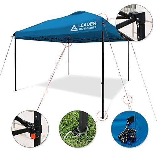 Leader Accessories 10' x 10' Instant Canopy Pop Up Canopy Straight Leg Wheeled Carry Bag Included