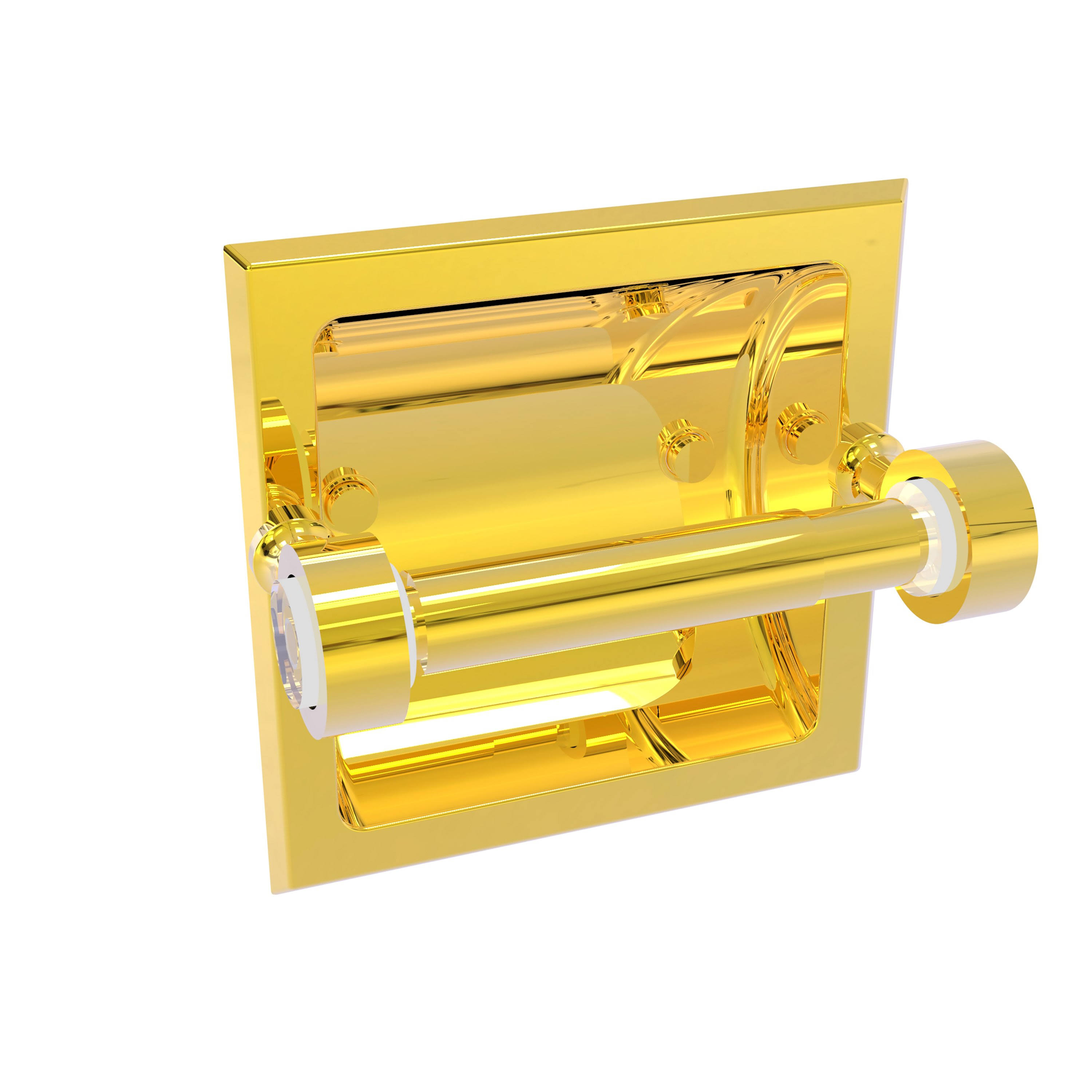 Allied Brass PG-24C-PB Pacific Grove Collection Recessed Toilet Paper Holder Polished Brass