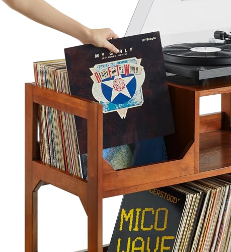 Crosley Furniture Asheville Medium Record Storage Console, Walnut