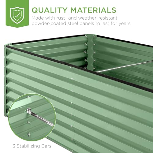 Best Choice Products 8x4x2ft Outdoor Metal Raised Garden Bed, Deep Root Planter Box for Vegetables, Flowers, Herbs, and Succulents w/ 478 Gallon Capacity - Gray