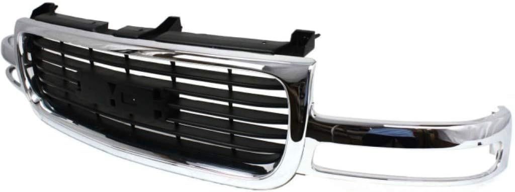For GMC Yukon Grille Assembly 2000-2006 | Chrome Shell/Painted Black Insert | Plastic | GM1200430 | 19130787