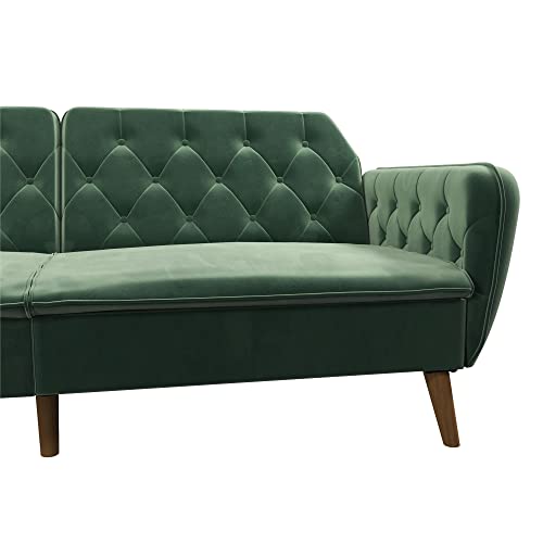 Novogratz Tallulah Memory Foam Futon, Convertible Couch, Camel Faux Leather