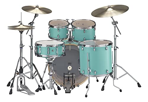 Yamaha Stage Custom Birch 5pc Shell Pack with a 22" Kick 14” Snare Drum in Matte Surf Green for Students and Working Drummers (SBP2F50MSG)