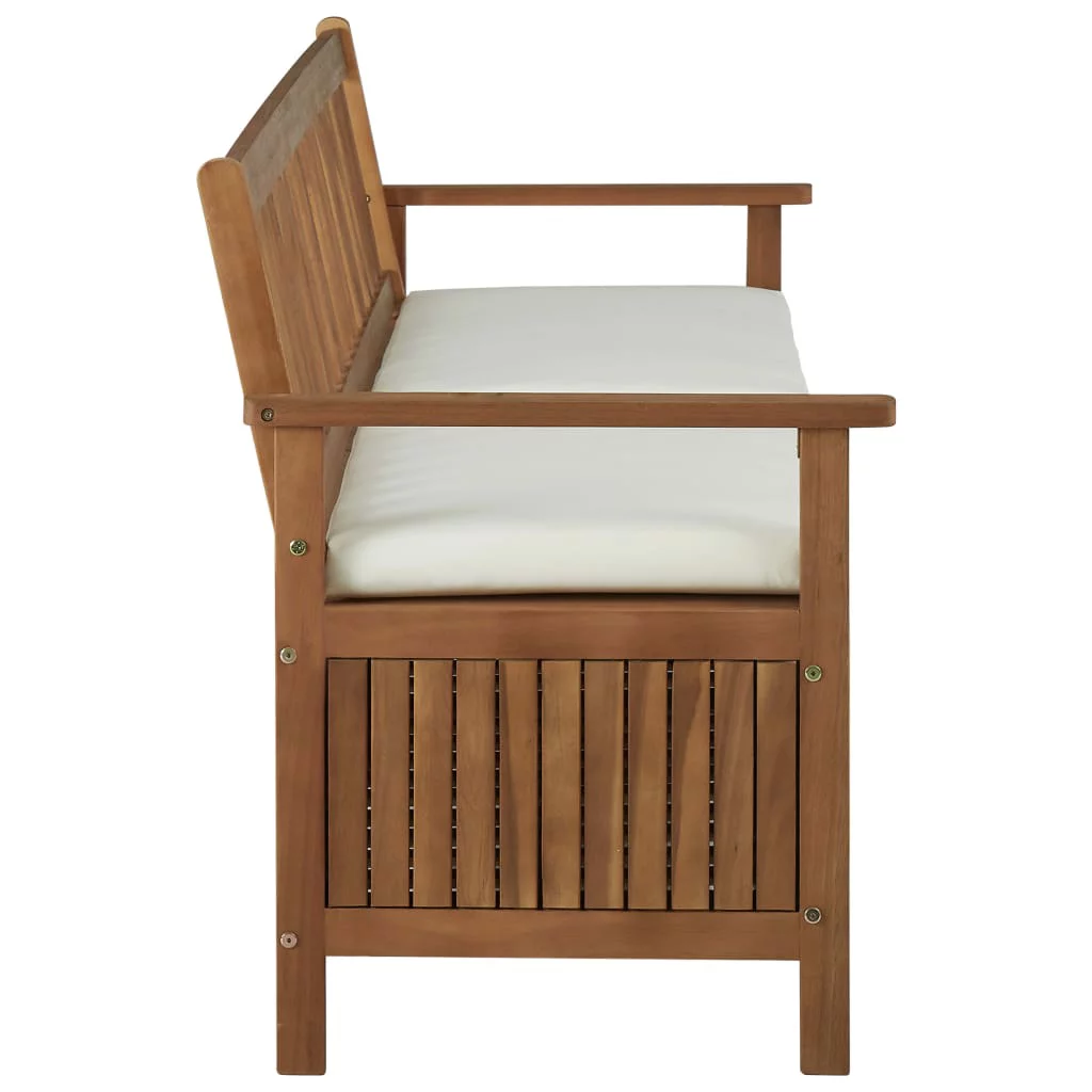 Storage Bench with Cushion 66.9" Solid Acacia Wood