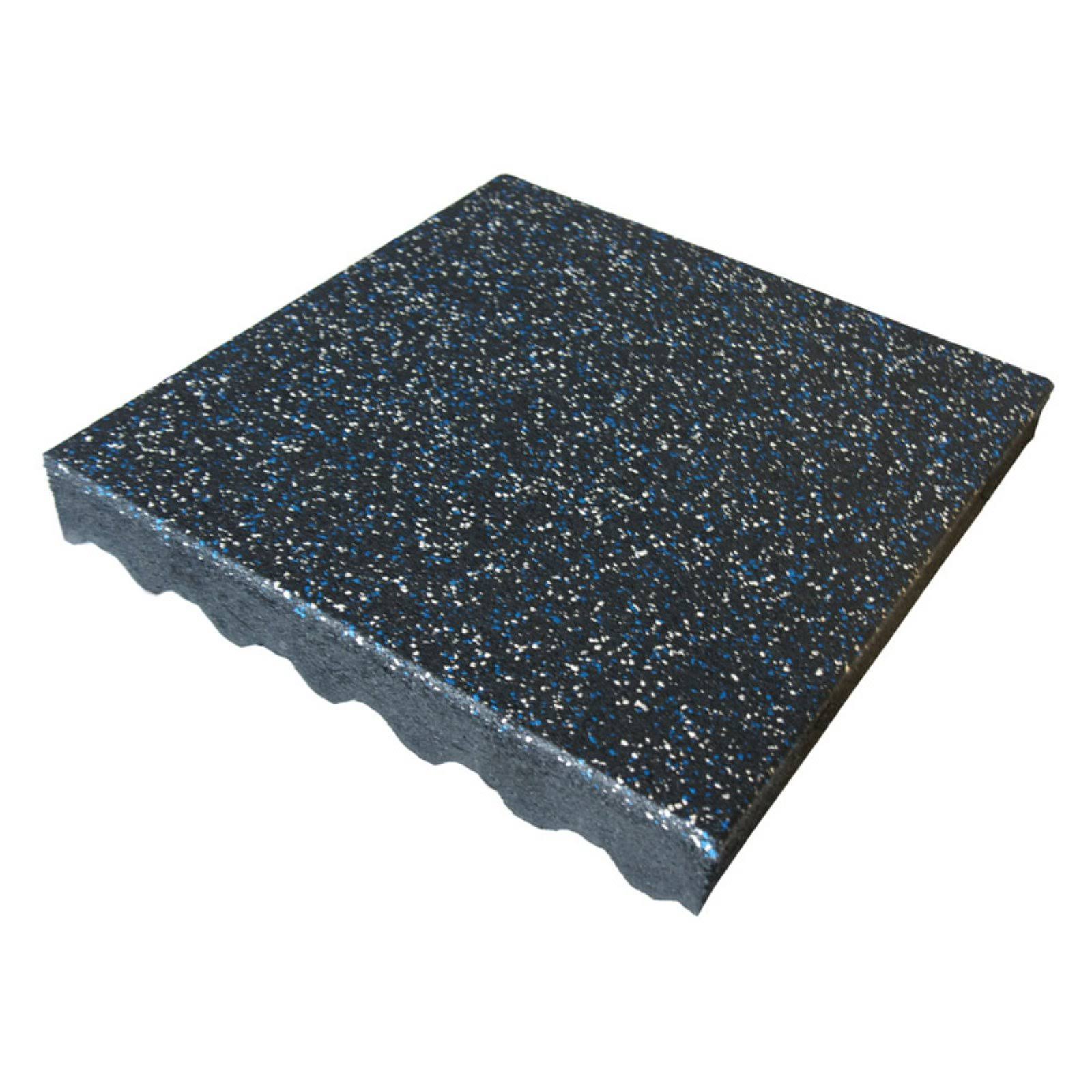 Rubber-Cal 3 in. Eco-Safety Interlocking Playground Tiles, Blue