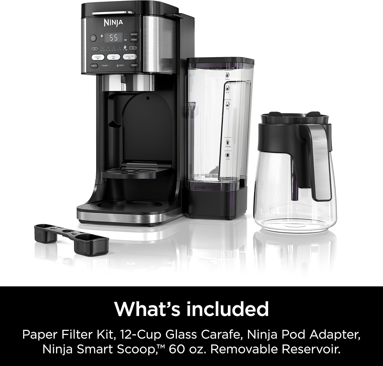 Ninja CFP101 DualBrew Hot & Iced Coffee Maker, Single-Serve, compatible with K-Cups & 12-Cup Drip Coffee Maker, Black