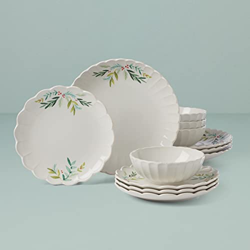 Lenox 894463 French Perle Berry 12-Piece Dinnweware Set, White, 17.64