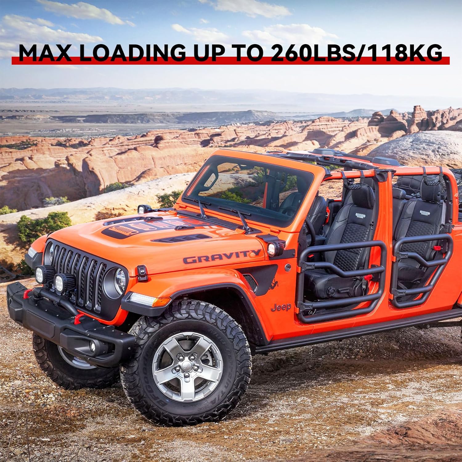 Roof Rack Cross Bars for 2020-2023 Jeep Gladiator and Jeep Wrangler 2007-2023(ONLY FIT Hard Roof Top), Heavy Duty Aluminum Roof Rack for Kayak Cargo Carriers Luggage(Max Loading 260lbs)