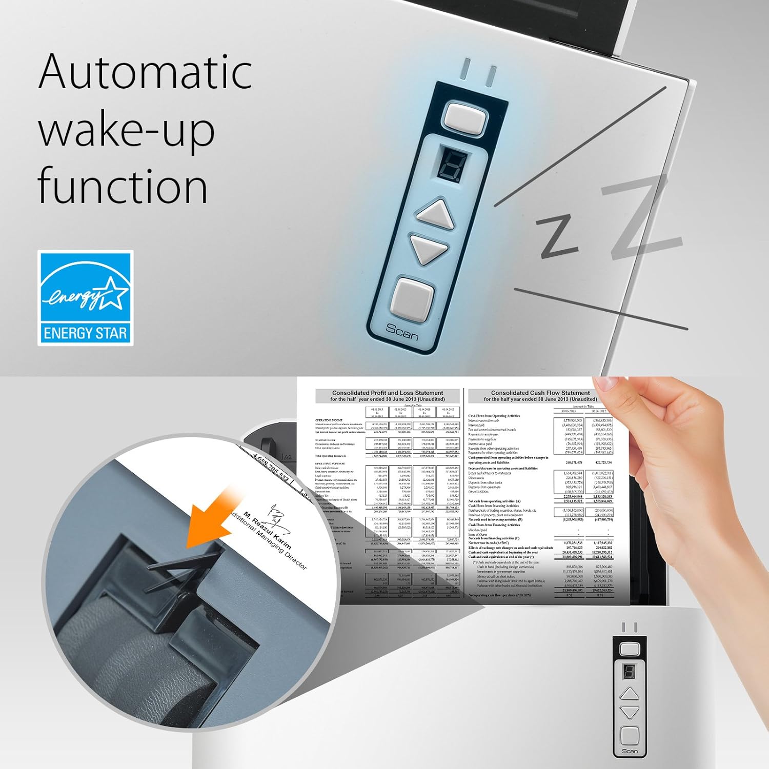 Plustek SmartOffice SC8016U High Speed Departmental A3 Document Scanner, 100 Page ADF, 80ppm, Instant on
