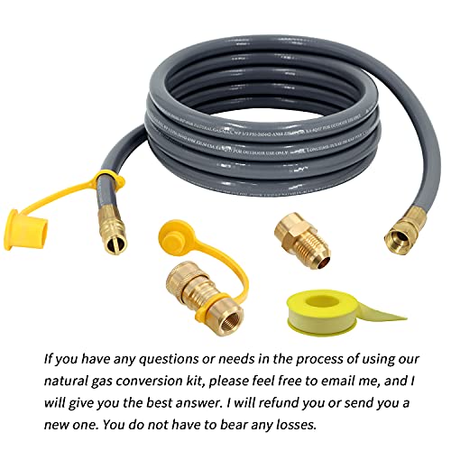 Upgraded 1/2 Inch ID Natural Gas Hose with 3/8 Inch Female Flare by 1/2 Inch Male Flare Adapter, Quick Connect Disconnect, Anti-Cracking for Natural Gas/Propane Equipment …