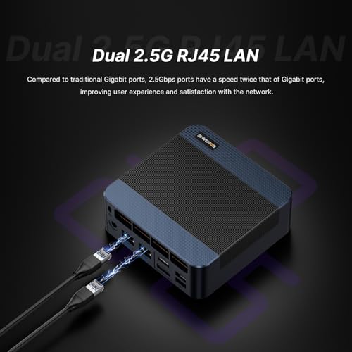 P4 Light Gaming Mini PC, Ryzen 7 5825U, 32GB RAM 1TB SSD, 11 Pro Triple 4K 60HZ Displays Desktop Computers, Support PS3 Emulator Micro PC, HDMI+DP+Type-C, WiFi 6E, BT5.2, Dual 2.5GbE LAN