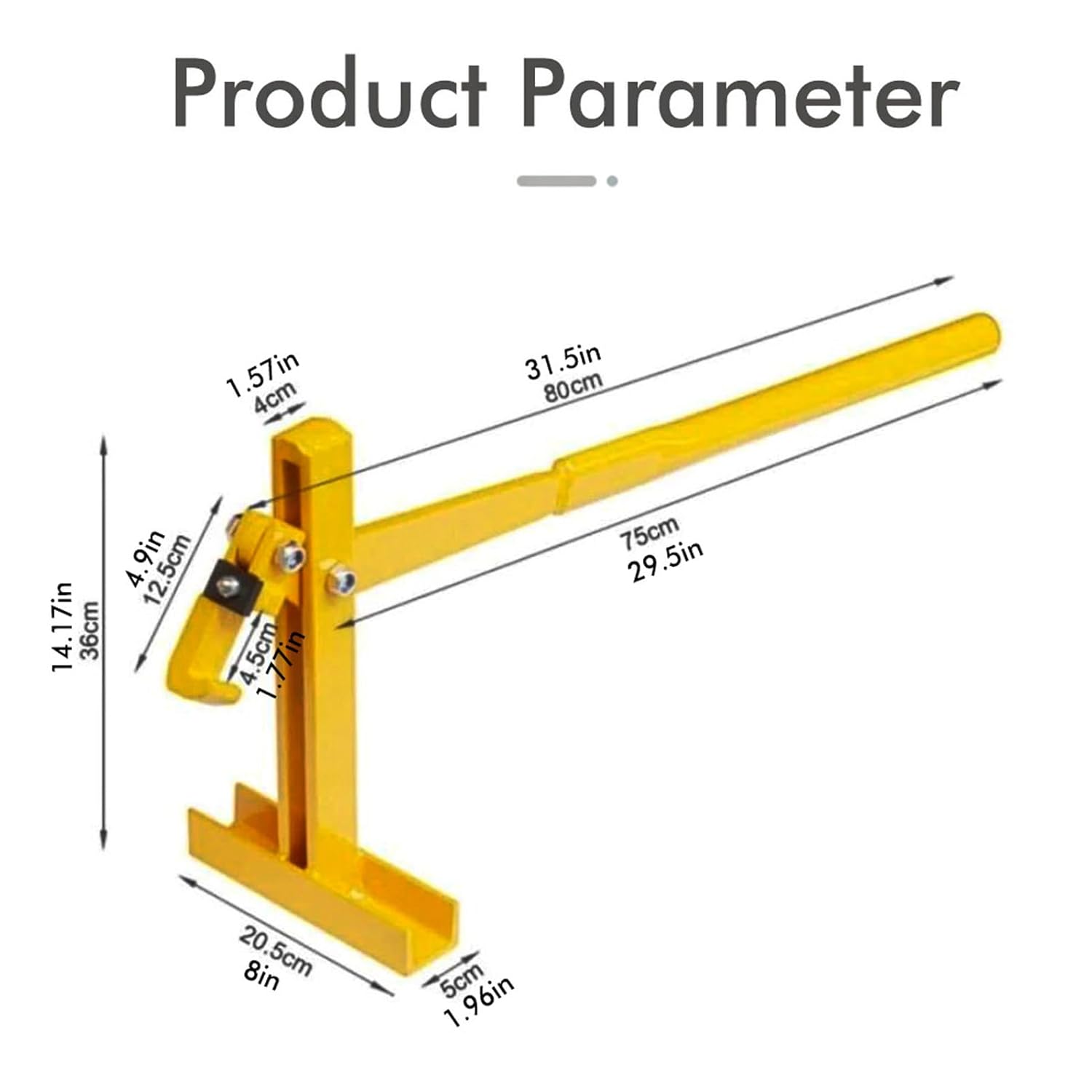 Heavy Duty Post Puller Set with Lifting Chain Puller, Fence Post Remover Puller Stainless Steel Metal Lifter with Handle for Ranch Farm, Wood Post Puller for Round Fence Posts Tree