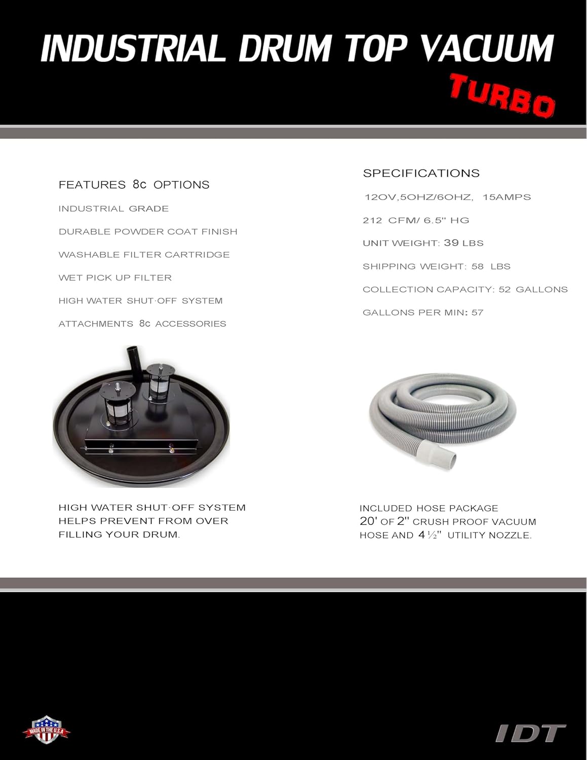 Industrial Drum Top Vacuum-Turbo