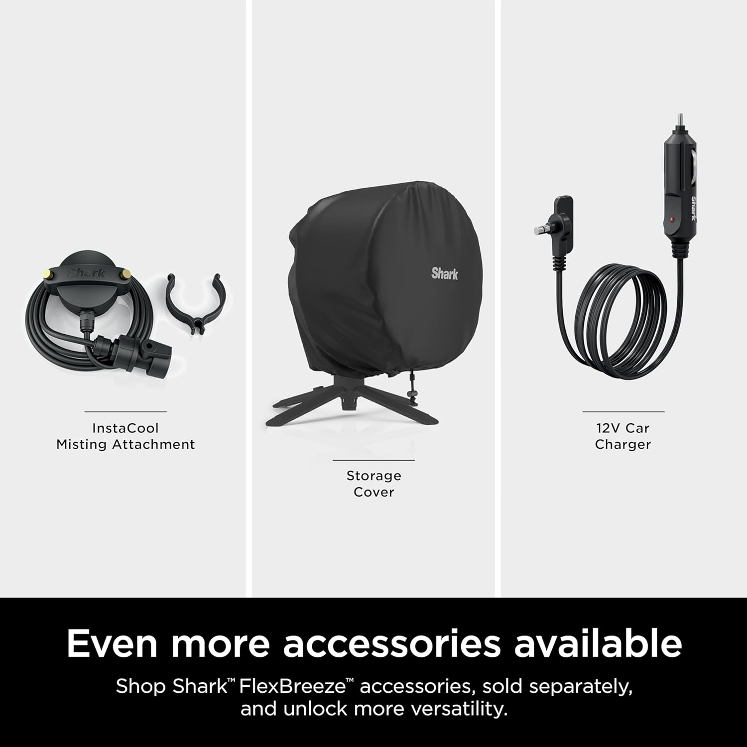 Shark FlexBreeze Pedestal & Tabletop, Indoor & Outdoor, Portable, Oscillating Fan with Remote, Quiet, Powerful, Corded & Cordless with InstaCool Misting Attachment, FA222