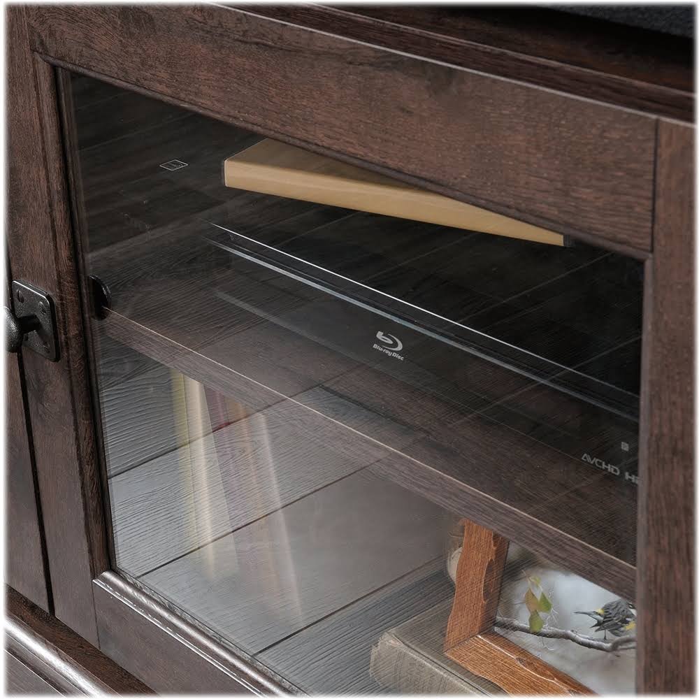 Sauder Carson Forge Panel TV Stand, Coffee Oak