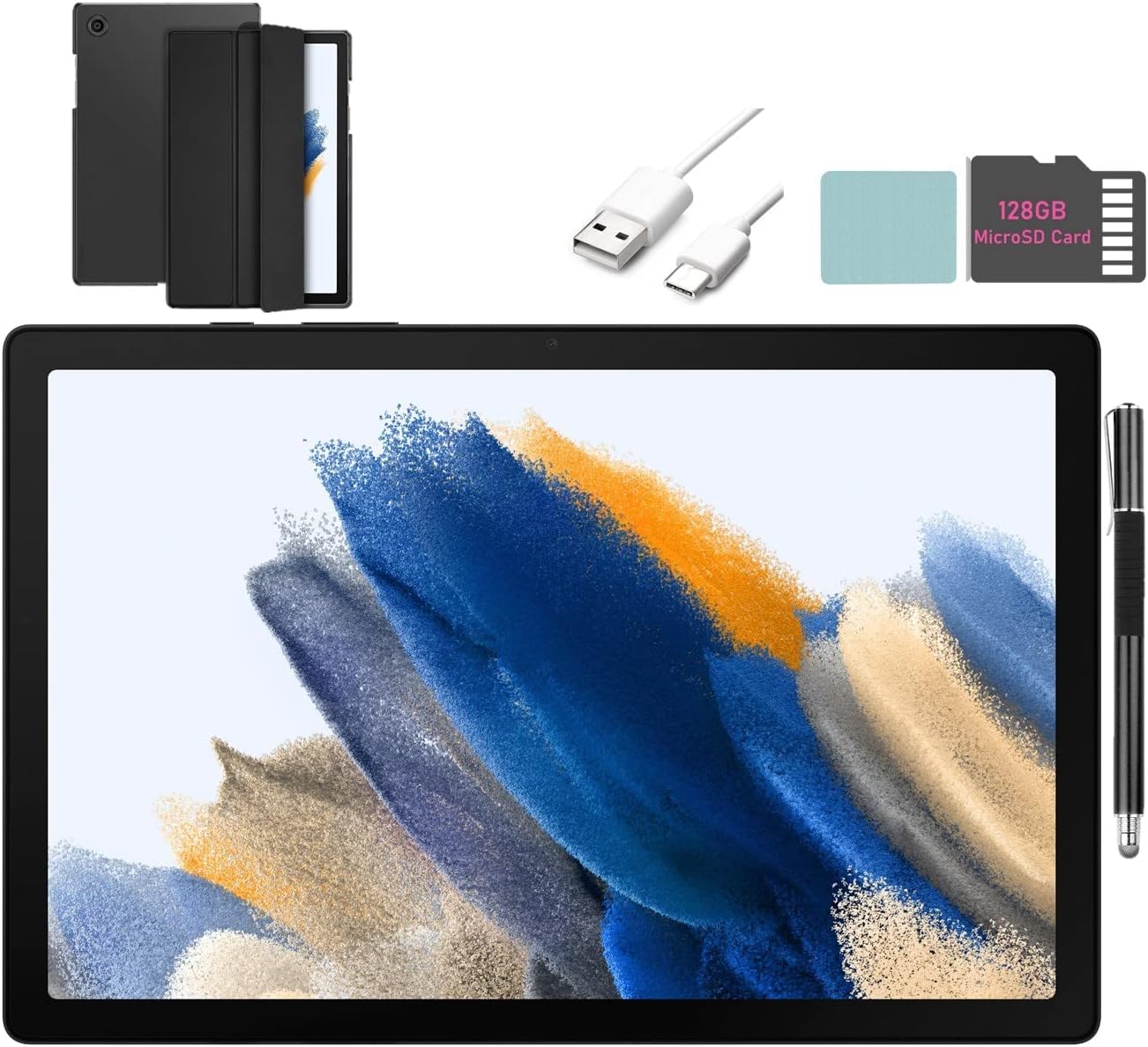 Samsung Galaxy Tab A8 10.5-inch Touchscreen (1920x1200) Wi-Fi Tablet Bundle, Octa-Core Processor, 3GB RAM, 32GB Memory, Bluetooth, 128GB MicroSD Card, Android 11 OS