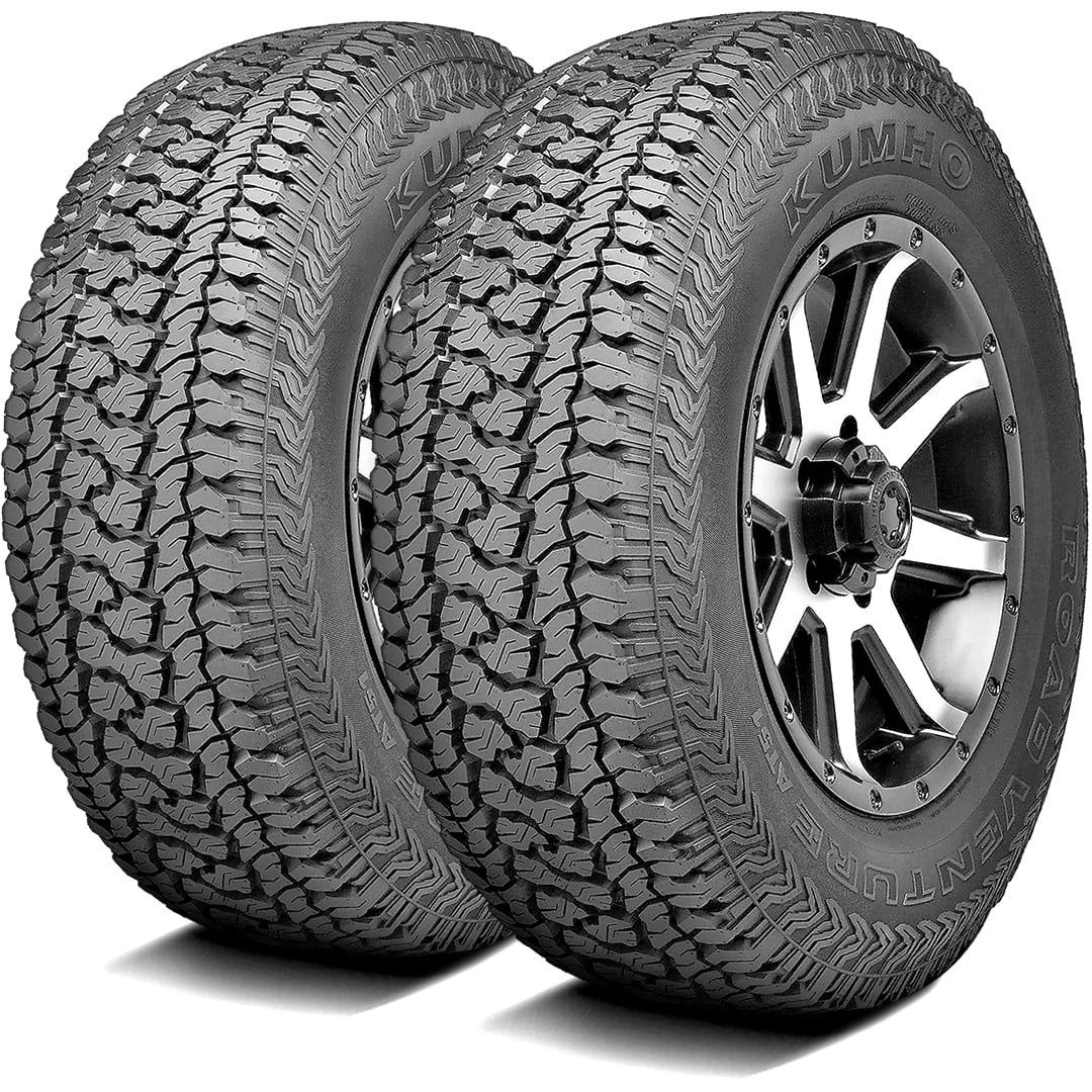 Pair of 2 (TWO) Kumho Road Venture AT51 265/70R18 114T A/T All Terrain Tires Fits: 2021-23 Ford F-150 XLT, 2017-19 Nissan Titan SV