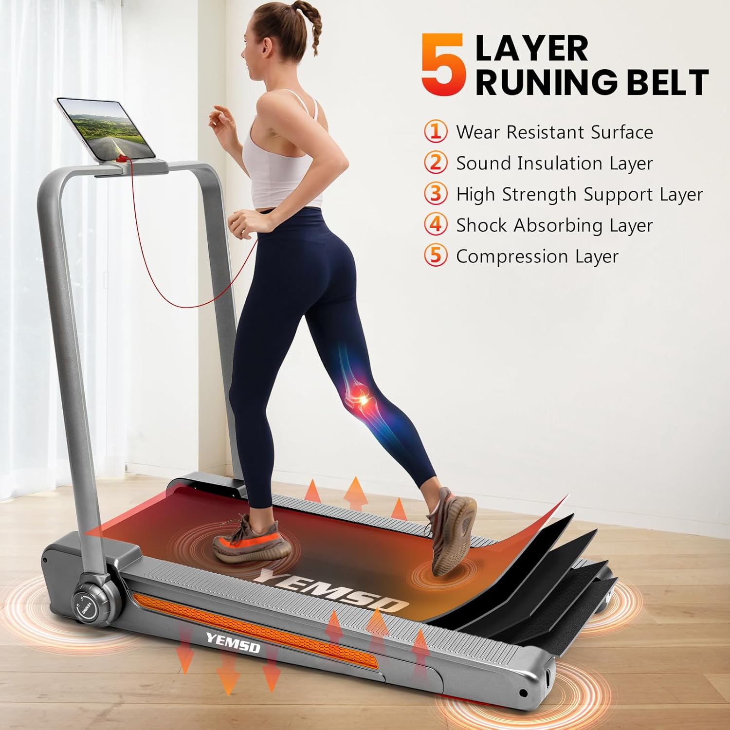 2 in 1 Foldable Treadmill with Incline,Walking Pad Treadmill for Home Office,Under Desk Treadmill 2.5HP, 330 LBS Weight Capacity