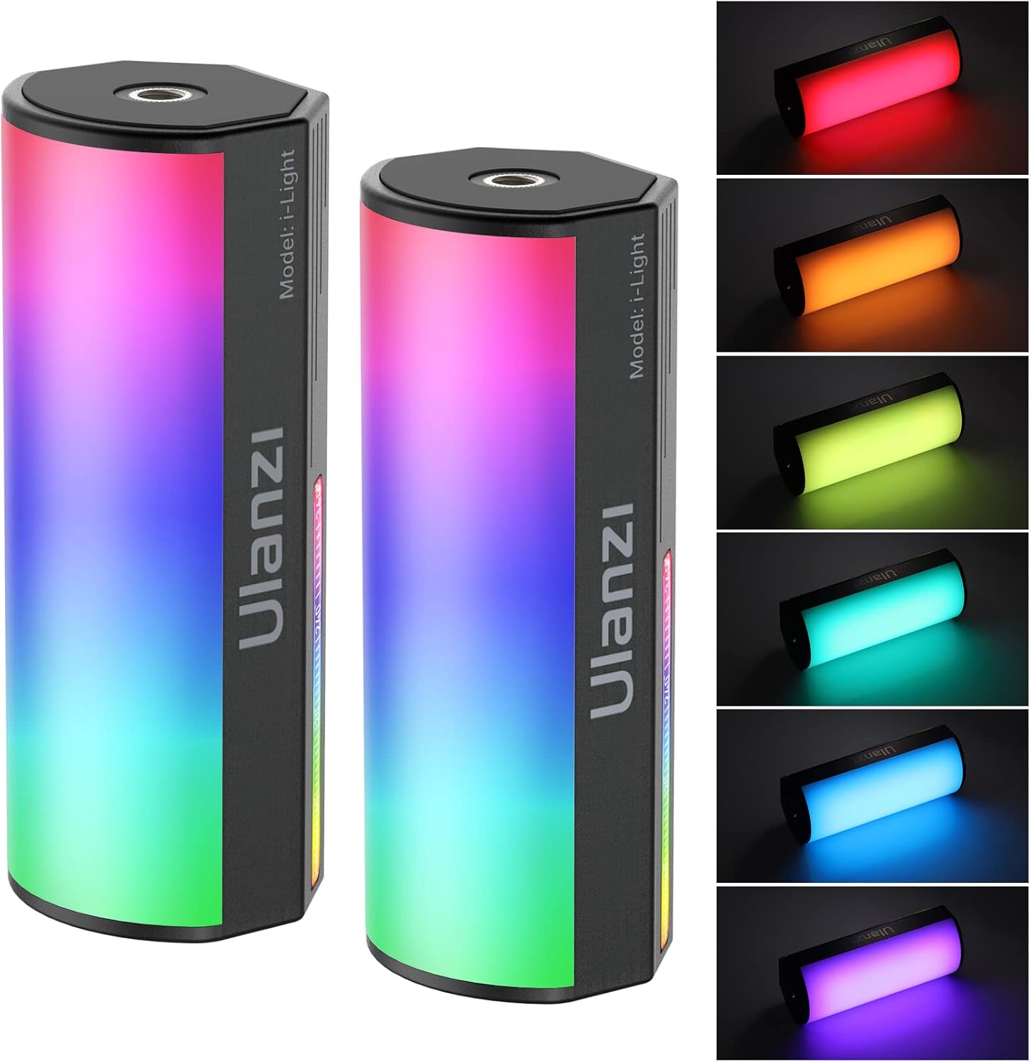 ULANZI Handheld Light Wand, 360° RGB LED Video Light for Photography, 2000mAh Rechargeable Mini Light Stick for Video Shooting, 2500-9000K Dimmable Camera Light w LCD, Support Magnetic Attraction