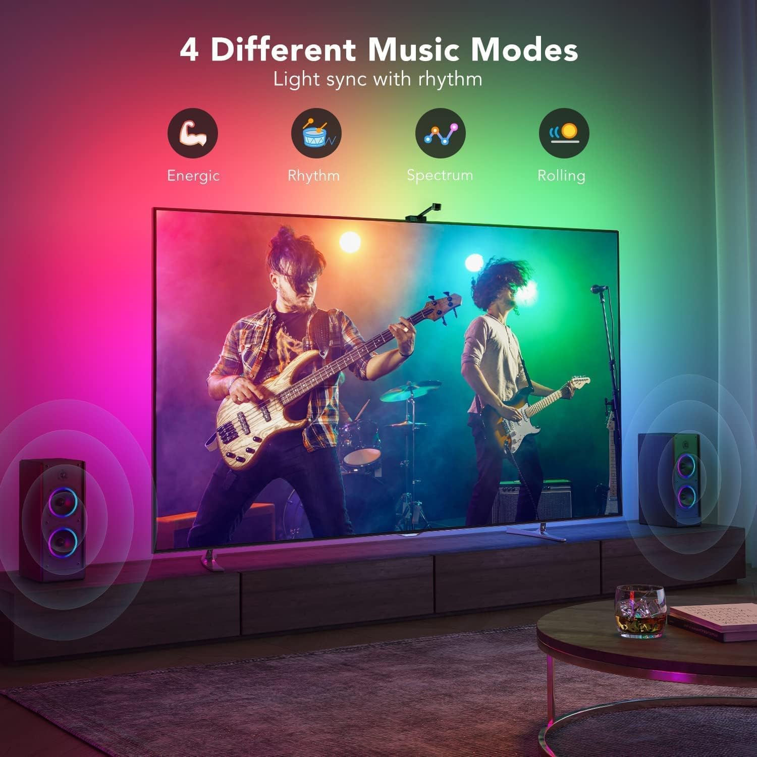 Govee Immersion TV LED Backlights with Camera, RGBIC Wi-Fi TV Backlights for 55-65 inch TVs PC, Works with Alexa & Google Assistant, App Control, Music Sync TV Lights, Adapter, H6199