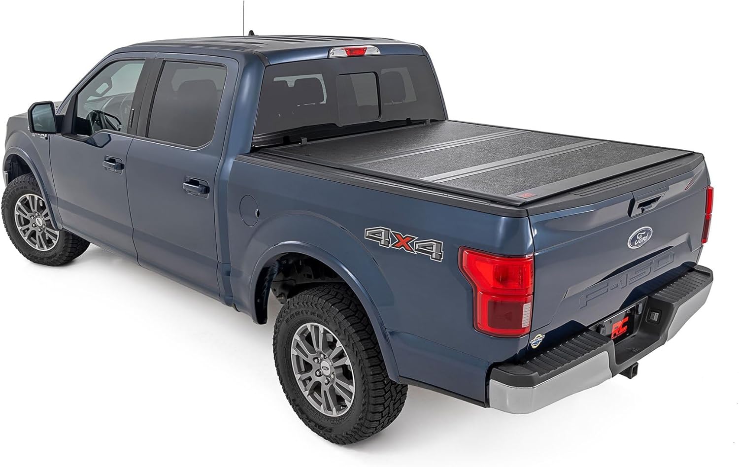 Rough Country Hard Low Profile Tri-Fold Truck Bed Tonneau Cover for Ford F-150 (2021-2024) - Fits 5'7" (67.1") Bed