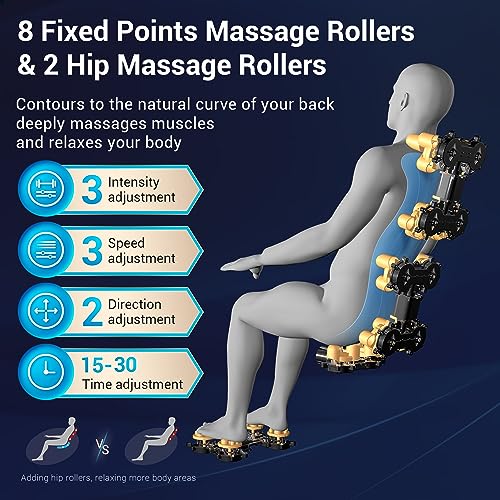 Massage Chair Full Body with Heat, Full Body Zero Gravity Shiatsu Massage Chair, Kneading Recliner w/ 20 Auto Modes, Foot Massage, Bluetooth, USB Charging Port, Touch Screen Controller