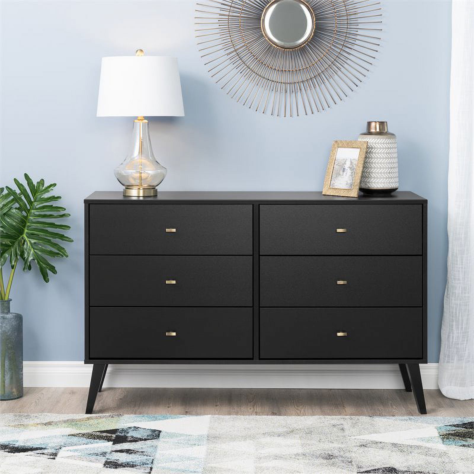 Home Square 4-Piece Set with 2 Nightstands Double Dresser and 4-Drawer Chest