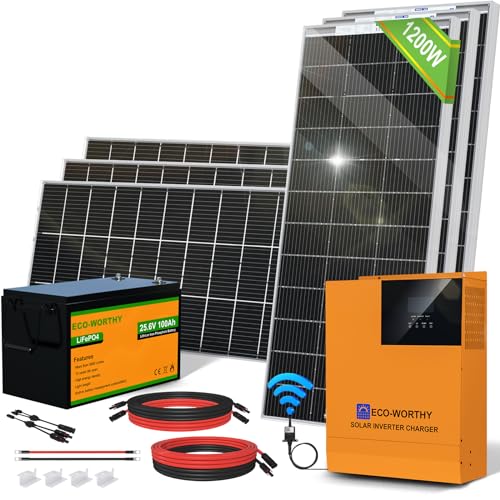 ECO-WORTHY 4.8KWH 5.52KWH 12V 24V Solar System, Solar Panel Kit, Solar Power Complete Kit