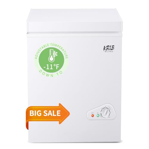 KRIB BLING Deep Freezer, Chest Freezer for Daily Usage， Top Door Opened Freestanding Chest Freezer, White
