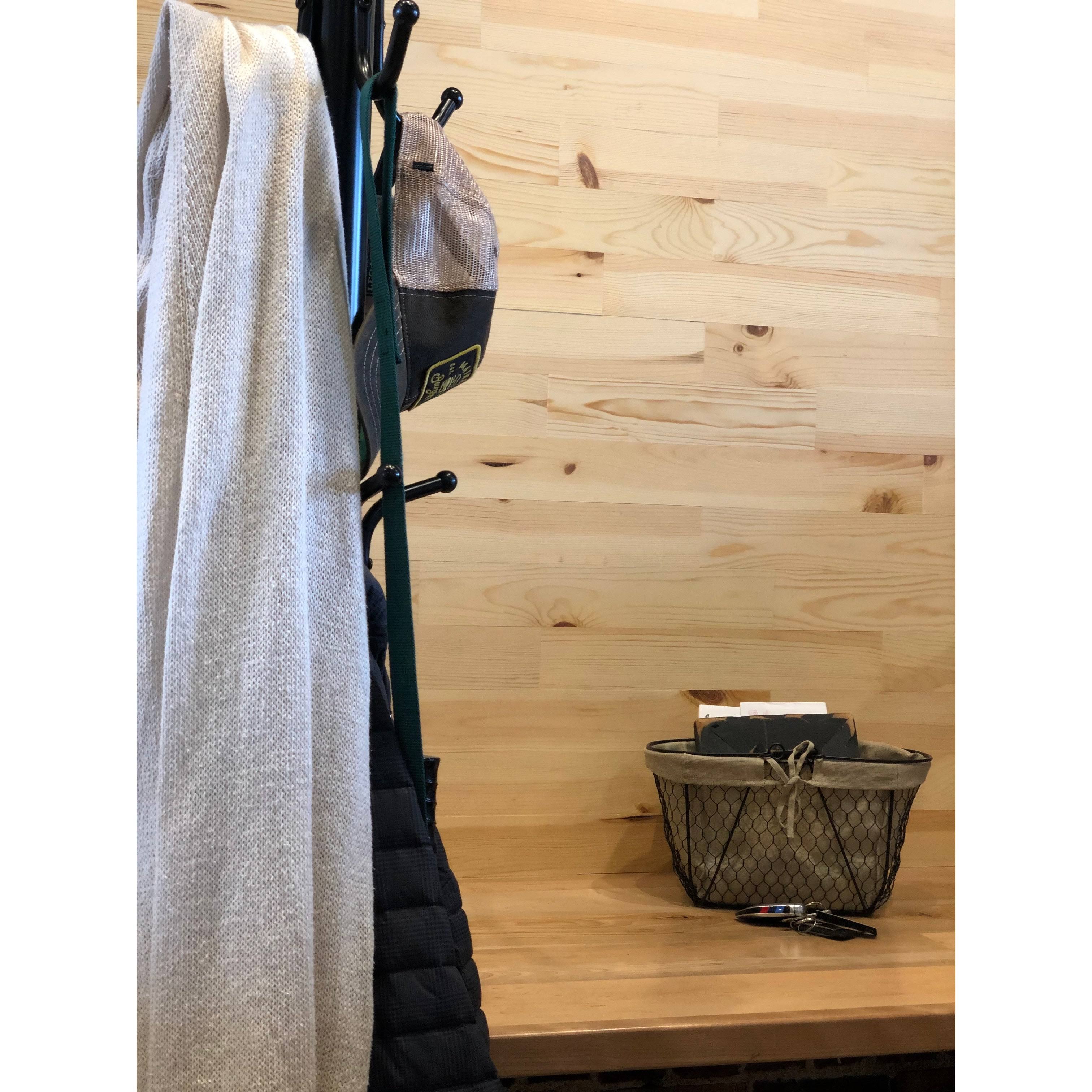 Timberchic Pine Wooden Wall Planks - Simple Peel and Stick Application (3x22 Wide - 20 Sq. ft, Sandstone)