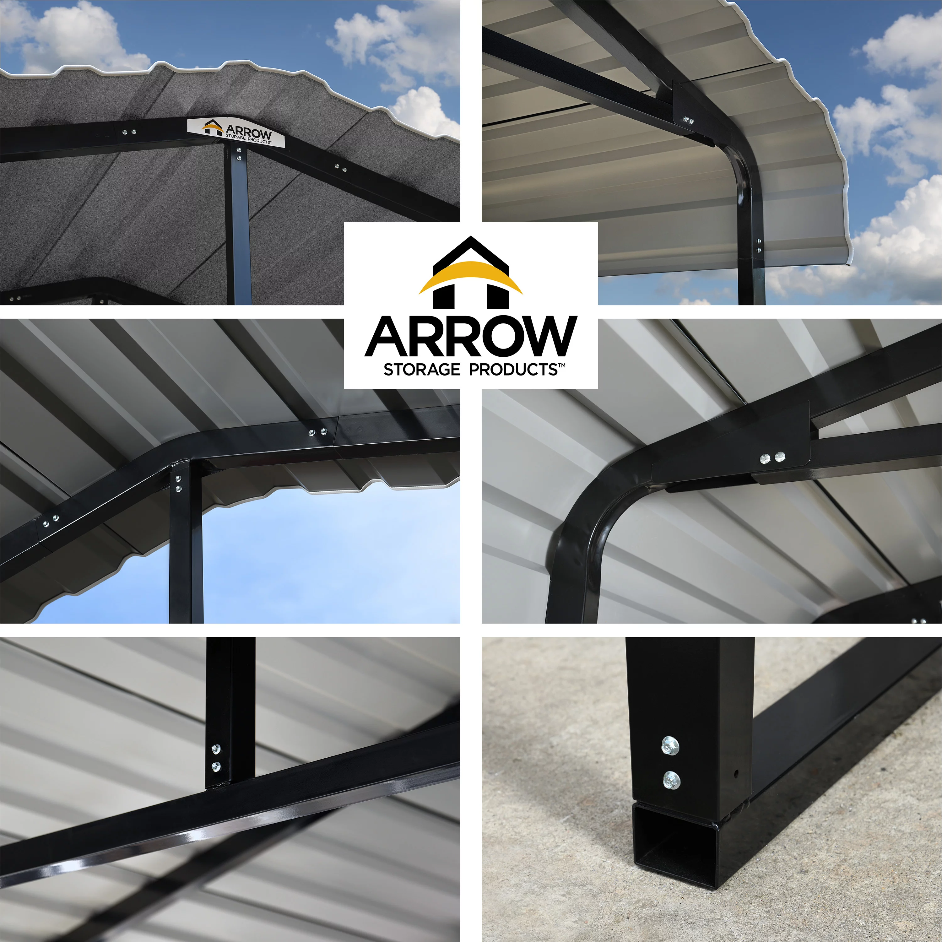 Arrow Carport, 20 ft. x 29 ft. x 9 ft. Charcoal