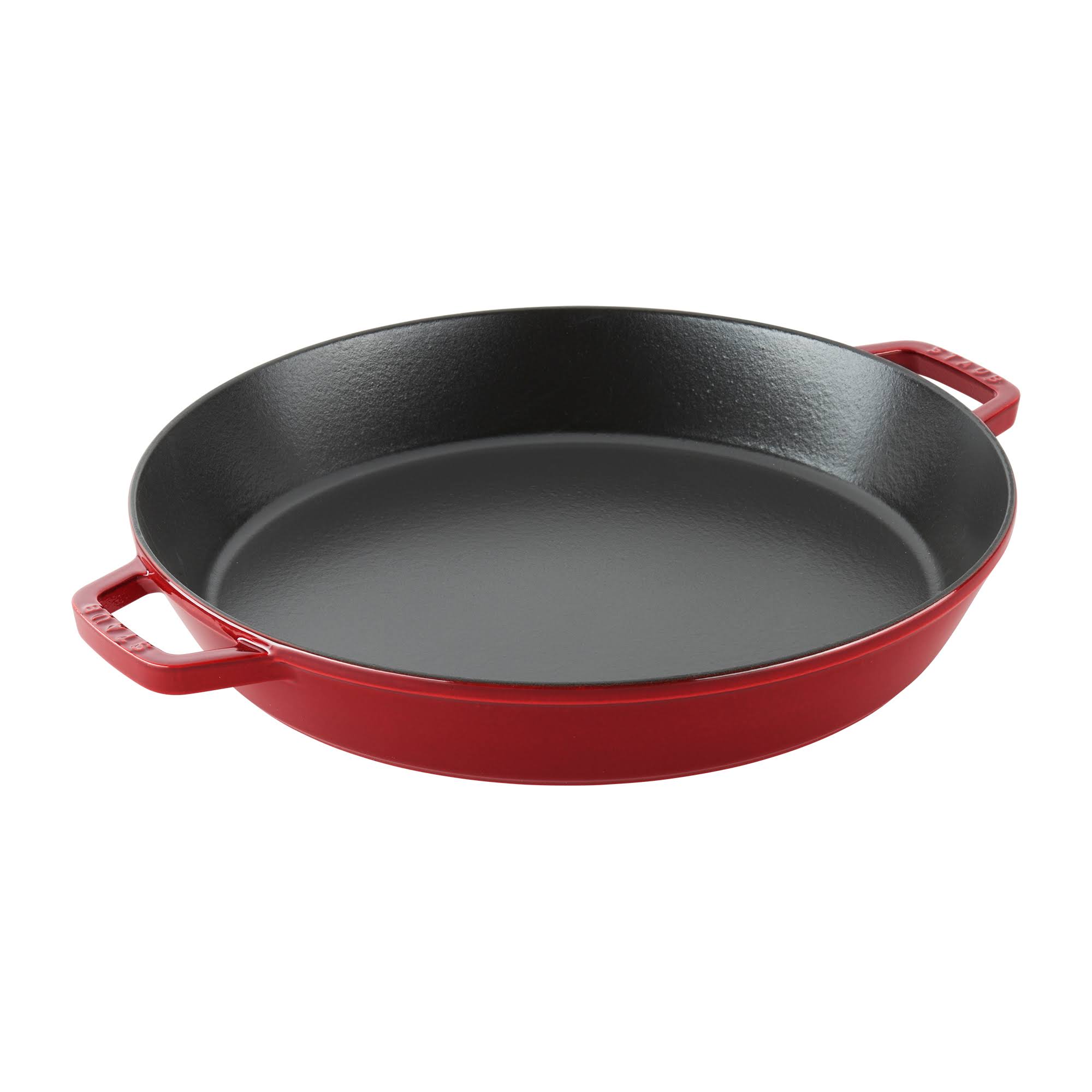 Staub Cast Iron 15x22 Double Handle Fry Pan / Paella Pan - Cherry