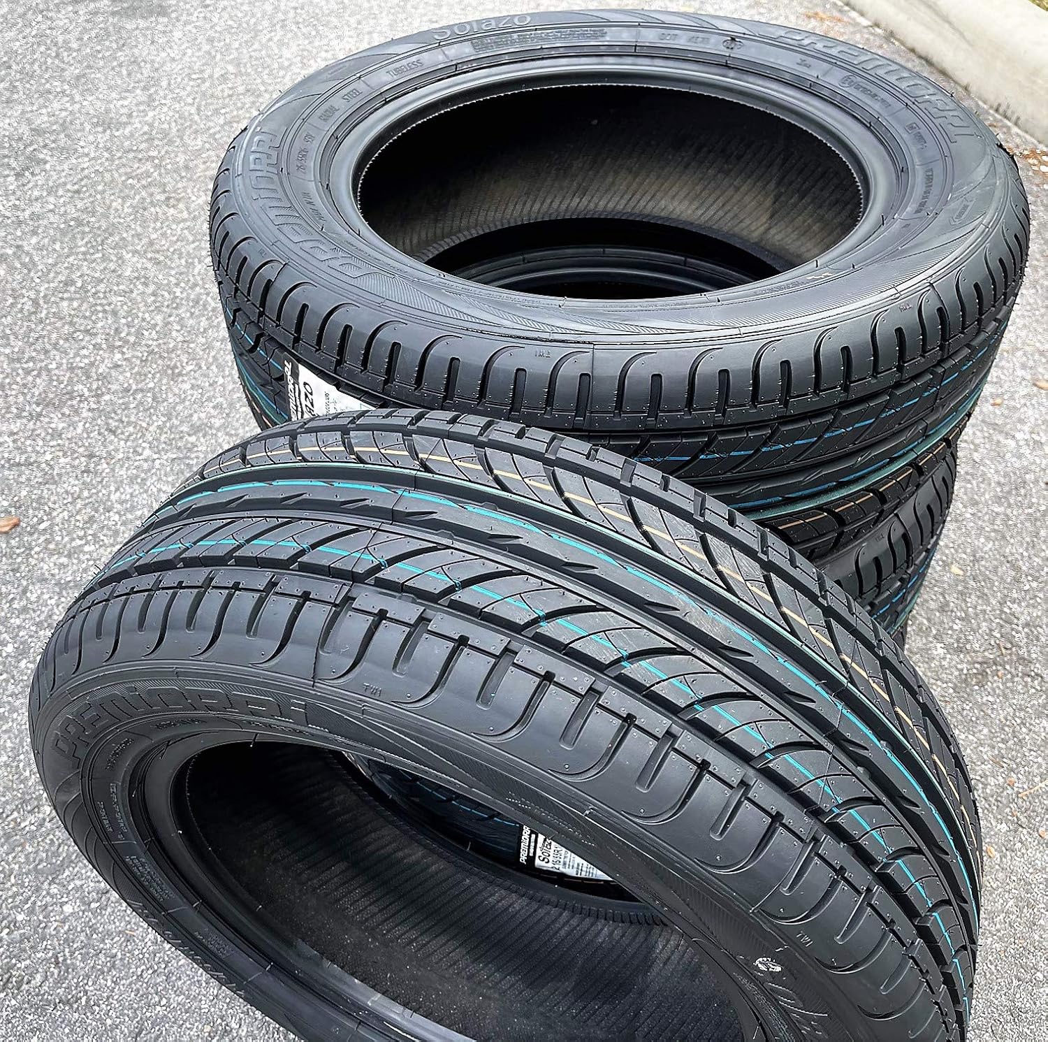 Set of 4 (FOUR) Premiorri Solazo Summer Performance Radial Tires-205/60R16 205/60/16 205/60-16 92V Load Range SL 4-Ply BSW Black Side Wall