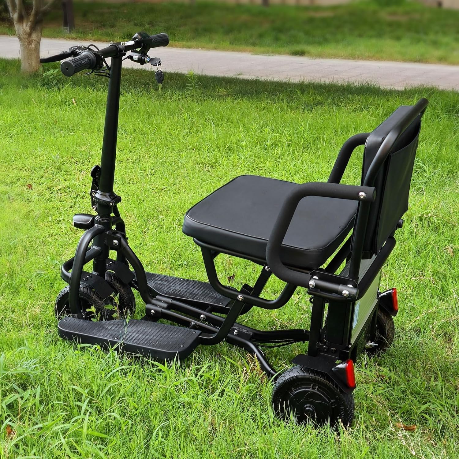 Folding Mobility Scooters for Adults, Dual Front Wheels, Airline Approved, Ultra Lightweight Folding Scooter, 20 Miles Electric Scooter with Seat for Adults