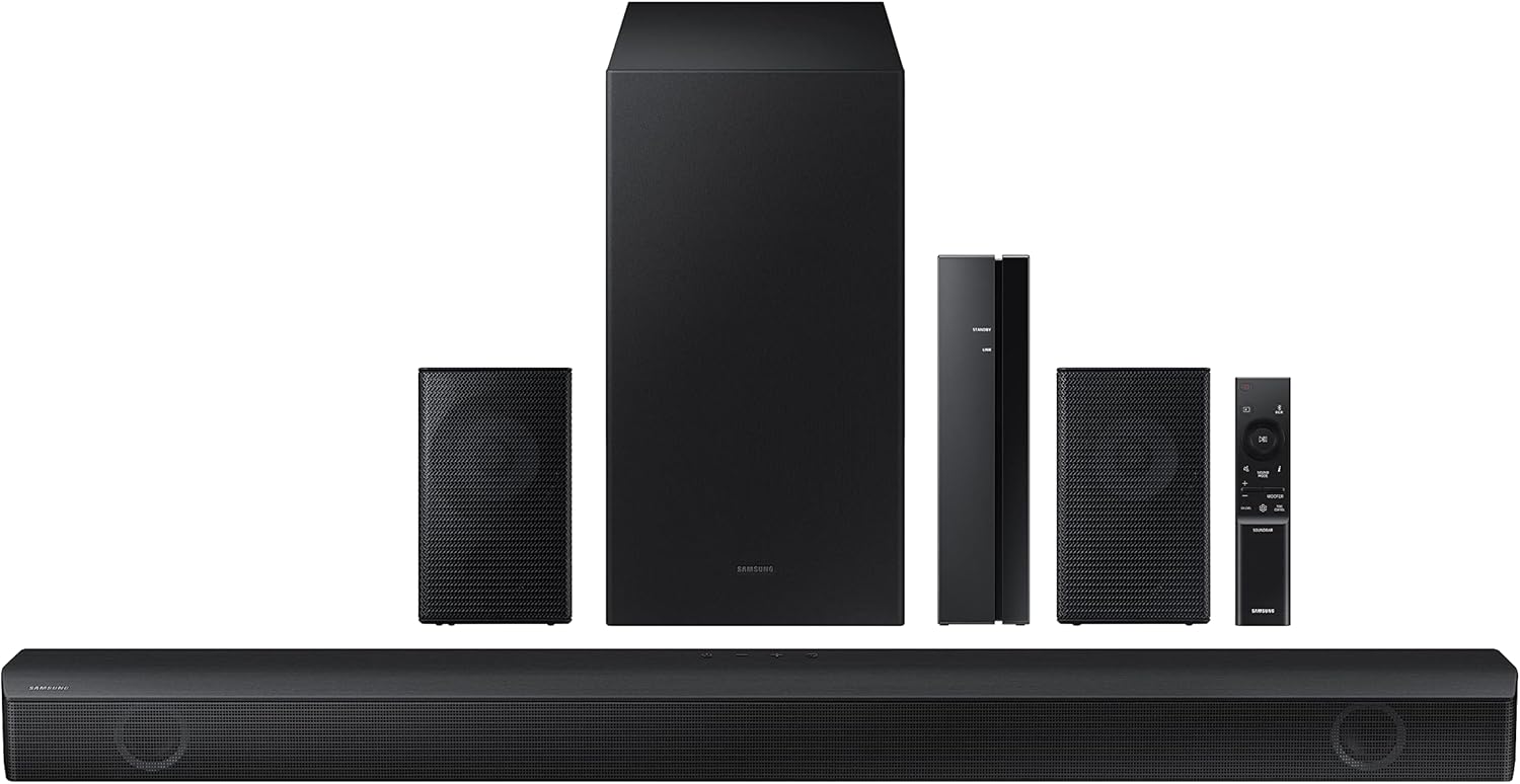 SAMSUNG HW-B57C B-Series 4.1ch Soundbar w/Dolby Audio/DTS Virtual X, Game Mode, Wireless Bluetooth TV Connection, Rear Speaker Kit & Subwoofer Included