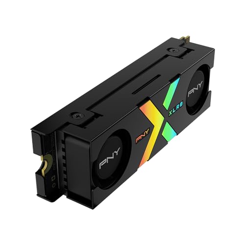 PNY CS3150 1TB PCIe Gen5 x4 NVMe M.2 SSD with Dual Fan Black Heatsink – Microsoft DirectStorage Compatible – up to 11500 MB/s Read – M280CS3150HS-1TB-RB