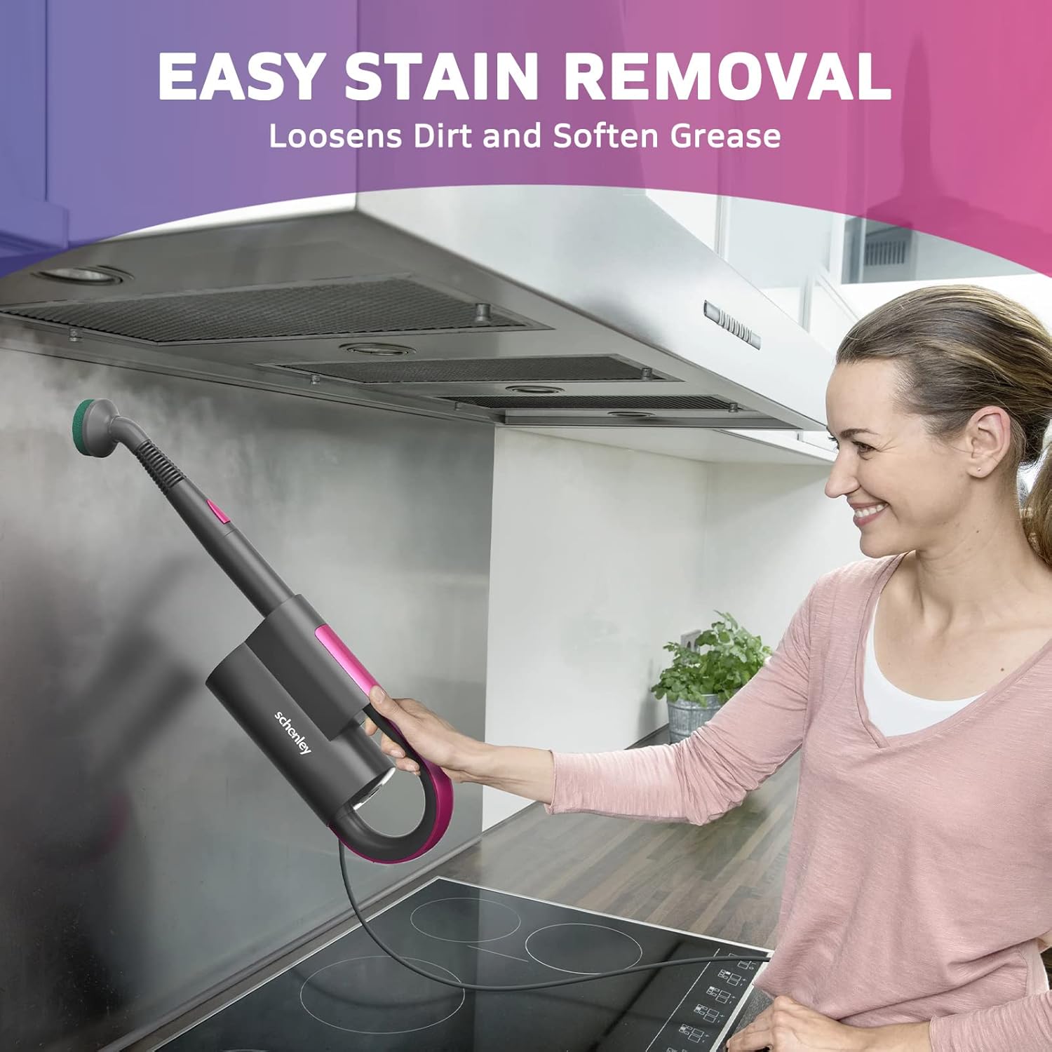 Schenley Steam Mop Cleaner with Detachable Handheld Steamer for Cleaning Hardwood/Laminate Floor, Tiles, Carpet and Grout, with 7-in-1 Multi-purpose Accessories and Washable Microfiber Pads