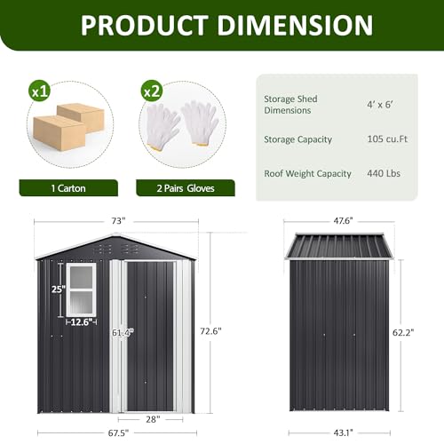 10x10 FT Outdoor Storage Shed, Metal Garden Tool Shed with Updated Frame Structure, Lockable Doors and Windows, Ideal for Backyard Garden Patio Lawn, Grey