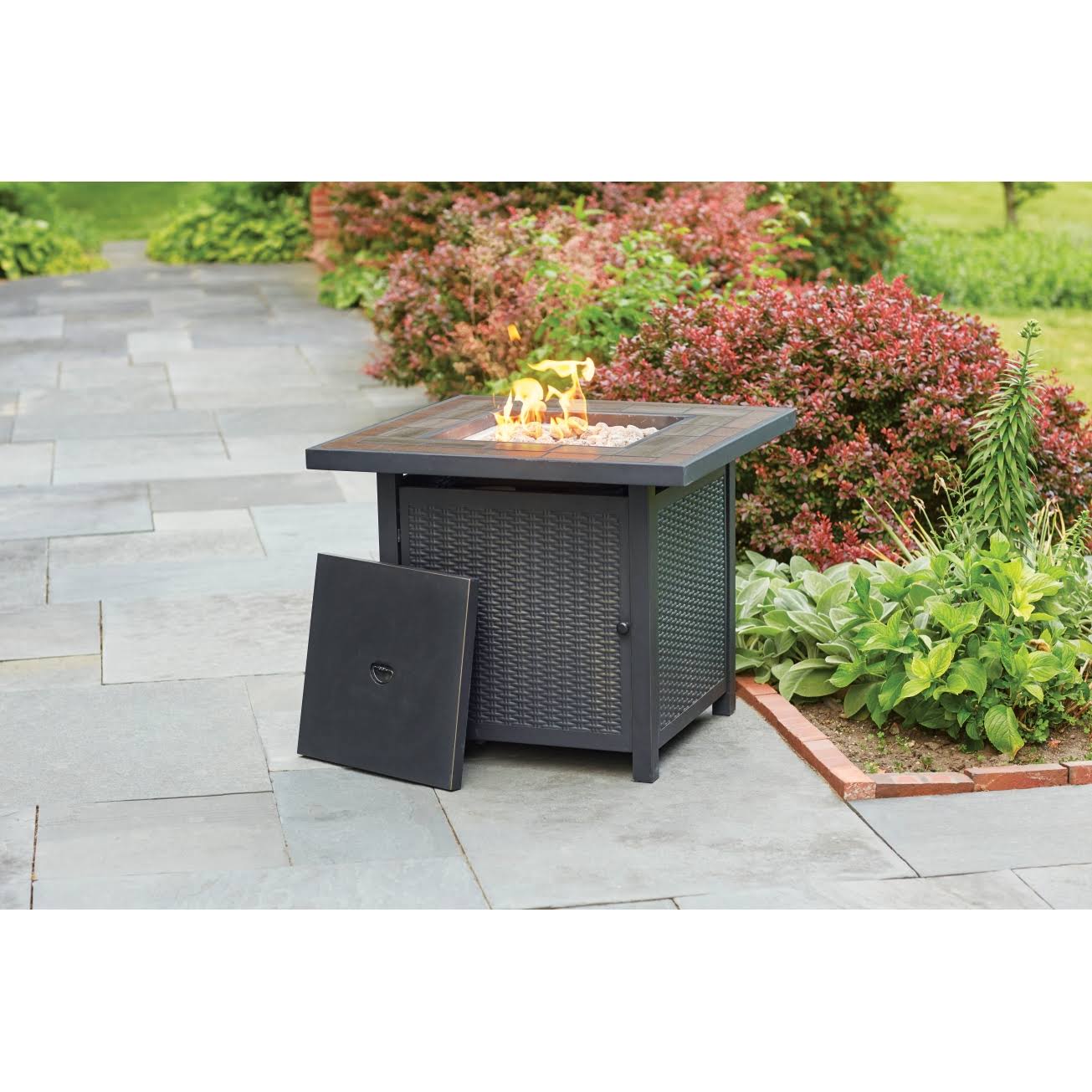 Living Accents Square Propane Fire Pit 25 in. H x 30 in. W x 30 in. D Steel