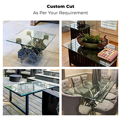 Fab Glass and Mirror 36x72RECT6THFLTE-T Rectangle Glass Table Top, 36 in x 72 in, Clear